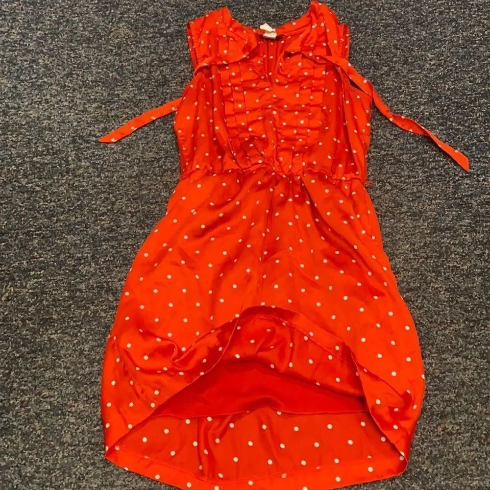 B. Darlin Red and White Satin Polka Dot Dress 11
